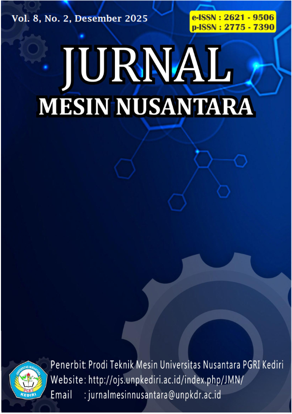 					View Vol. 8 No. 02 (2025): Jurnal Mesin Nusantara
				
